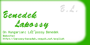 benedek lapossy business card